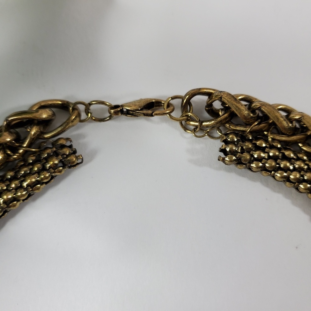 Chuncky Choker Style Metal Statement Necklace - Picture 5 of 8